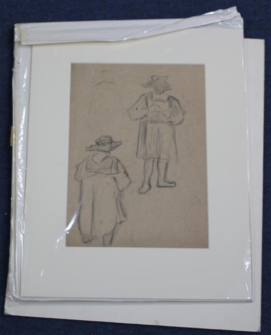 Jean Marchand (1883-1940) Figure studies including a woman reading in bed, largest 12 x 9in. Unframed
